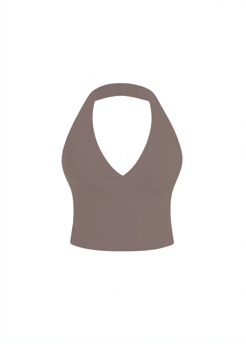 Second Skin Studio Halterneck Top Mushroom